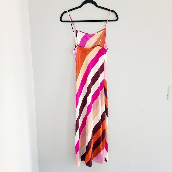 Diane Von Furstenberg Striped Silk Slip Dress S - Picture 3 of 5